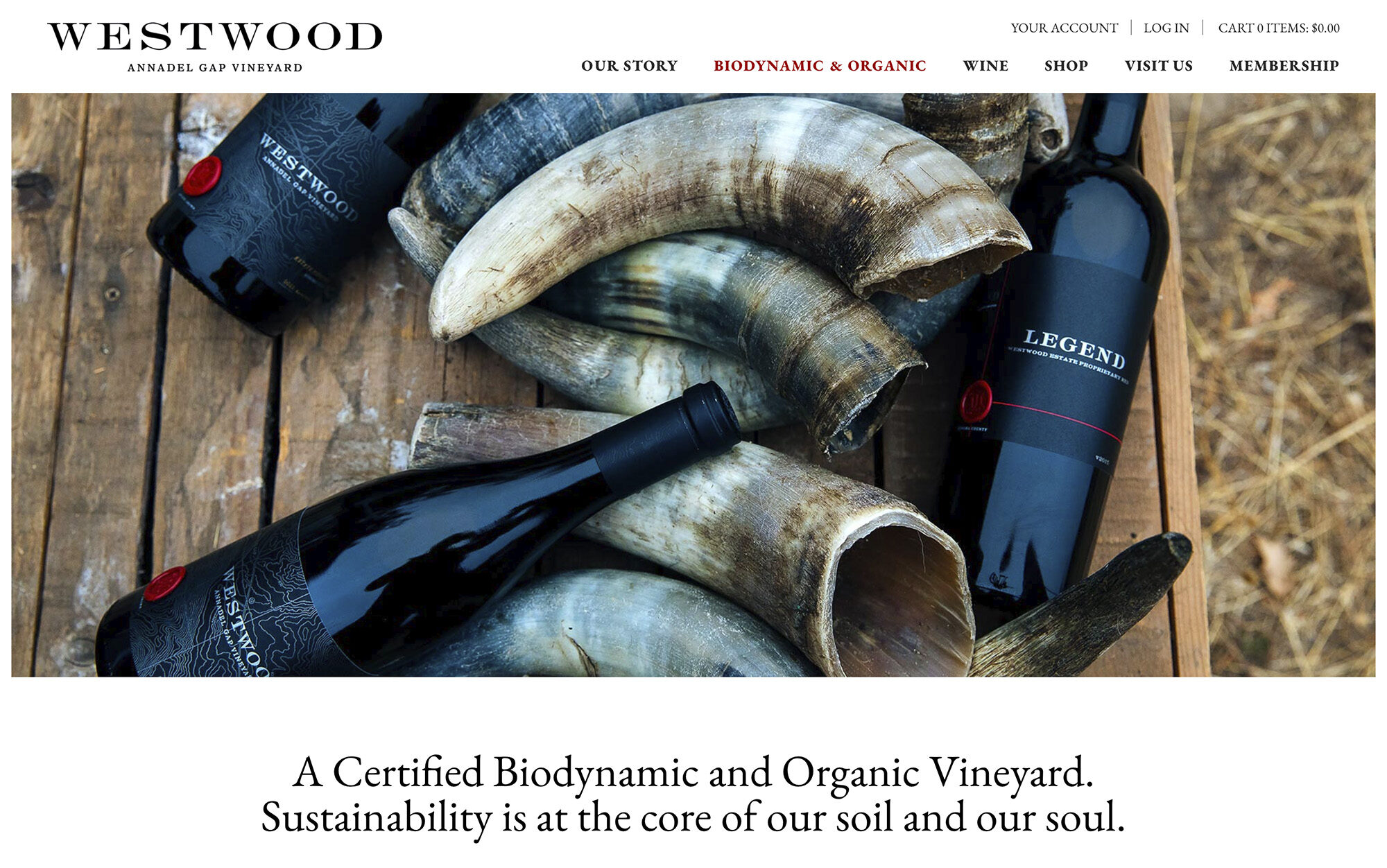 BrandKind Westwood wine Biodynamic Website