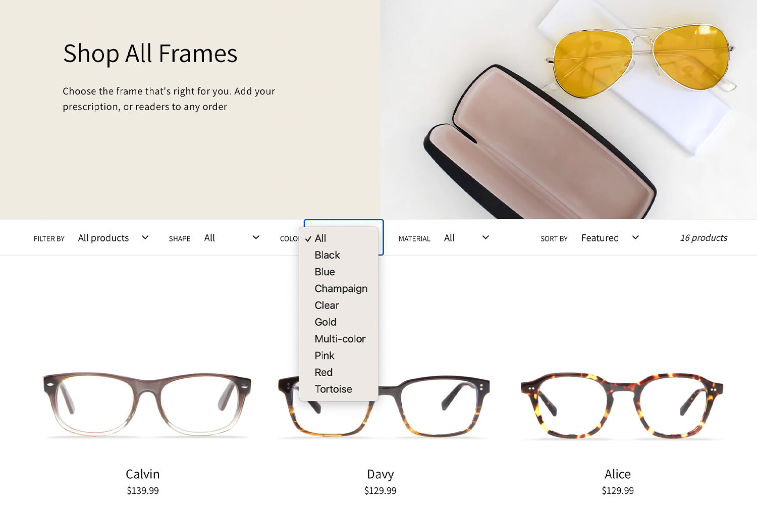 BrandKind Blue Free Optical Shopping